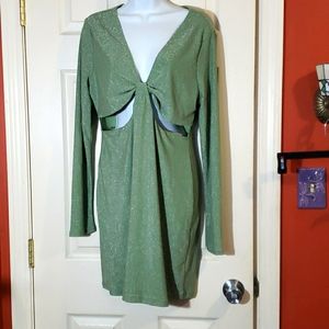 Wild Fable bodicon sage green cut out dress
